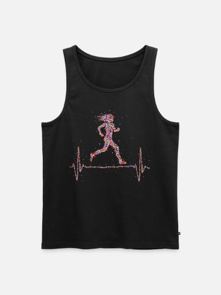 Jogging Heartbeat Runner Marathon - Débardeur bio Premium Homme - noir