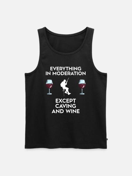 Caving And Wine - Männer Premium Bio Tank Top - Schwarz