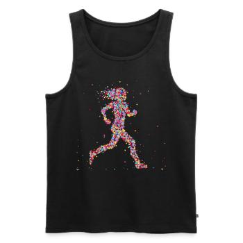 Jogging Runner Marathon - Débardeur bio Premium Homme - noir - Devant - Michal (187cm)