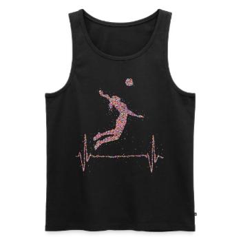 Volleyball Heartbeat Beach Volleyball - Débardeur bio Premium Homme - noir - Devant - Michal (187cm)