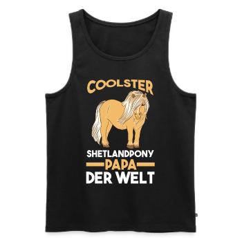 Pferde Papa Vater Vatertag Shetlandpony Pferd Rei - Männer Premium Bio Tank Top - Schwarz - Vorne - AI Model Male 178 light (178cm)