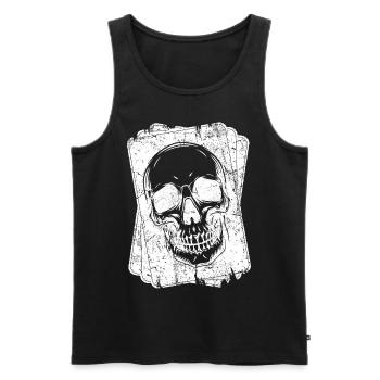 Joueur de poker Cartes à jouer Poker Skull - Débardeur bio Premium Homme - noir - Devant - AI Model Male 178 light (178cm)