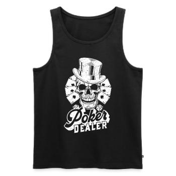 Joueur de poker Poker Gambling Casino Poker Dealer - Débardeur bio Premium Homme - noir - Devant - Michal (187cm)