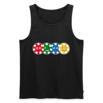 Pokerspieler Pokerchips Gesicht Poker - Männer Premium Bio Tank Top - Schwarz - Vorne - AI Model Male 178 light (178cm)