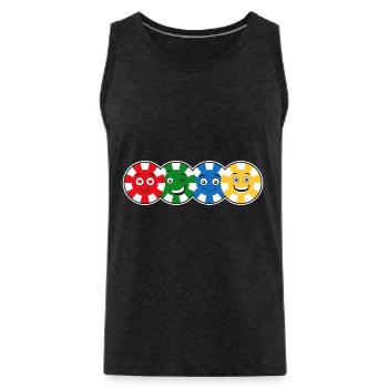 Joueurs de poker Jetons de poker Face Poker - Débardeur bio Premium Homme - charbon - Devant - Alexander (188cm)