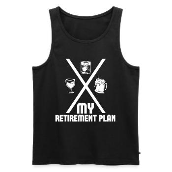 Mein Ruhestandsplan Whisky Bourbon Trinkt Wein - Männer Premium Bio Tank Top - Schwarz - Vorne - Michal (187cm)