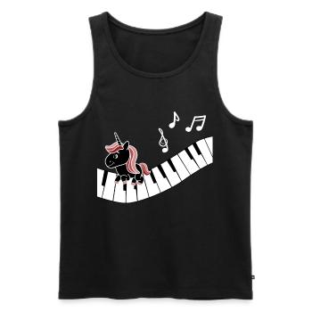 Piano Unicorn Piano Funny Animals Music - Men's Premium Organic Tank Top - black - Front - Michal (187cm)