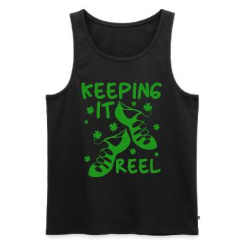 Irland Tanzen Stepptanz Keep It Reel Girls - Männer Premium Bio Tank Top - Schwarz - Vorne - AI Model Male 178 light (178cm)