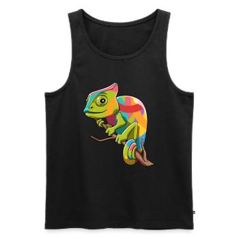 Chameleon iguanas breeding reptiles - Men's Premium Organic Tank Top - black - Front - AI Model Male 178 light (178cm)