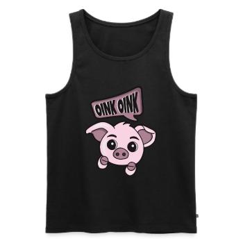 Cute little pig Oink pig farm - Men's Premium Organic Tank Top - black - Front - AI Model Male 178 light (178cm)