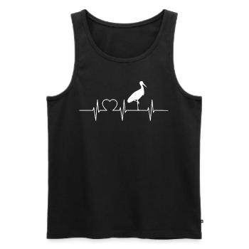 Cigognes Cigognes Heartbeat ECG Heartbeat Stork - Débardeur bio Premium Homme - noir - Devant - Michal (187cm)