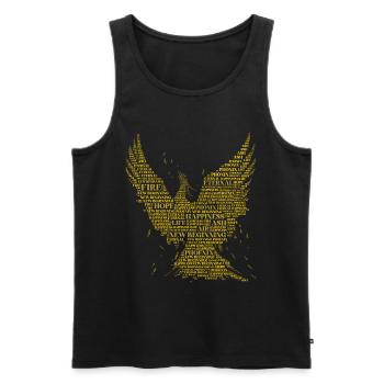 PHOENIX: Conception d’art de mots! Créatures mythiques, mythologie - Débardeur bio Premium Homme - noir - Devant - AI Model Male 178 light (178cm)