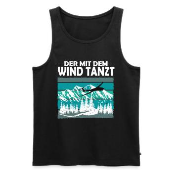 Der mit dem Wind Tanzt - Männer Premium Bio Tank Top - Schwarz - Vorne - Michal (187cm)