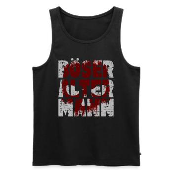 Böser Alter Mann Totenkopf Sarkasmus Biker - Männer Premium Bio Tank Top - Schwarz - Vorne - Michal (187cm)