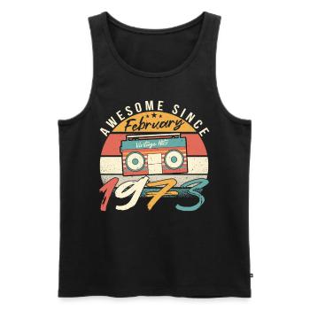 February 1973 Retro - Men's Premium Organic Tank Top - black - Front - Michal (187cm)