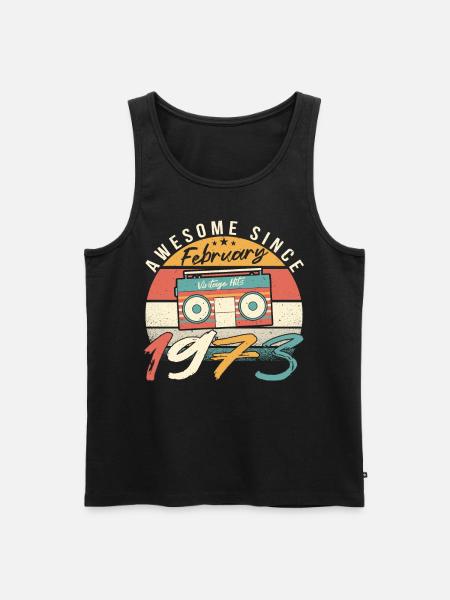 February 1973 Retro - Men's Premium Organic Tank Top - black