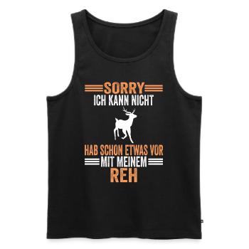 Rehliebhaber Rehe Reh - Männer Premium Bio Tank Top - Schwarz - Vorne - Michal (187cm)