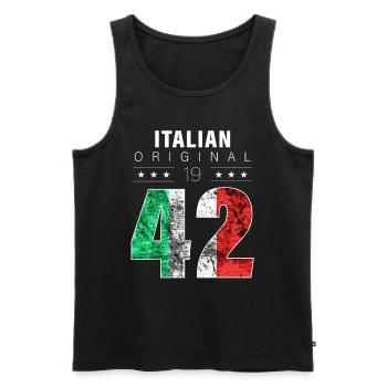 Italian Original 1942 80 birthday Italy flag - Men's Premium Organic Tank Top - black - Front - Michal (187cm)