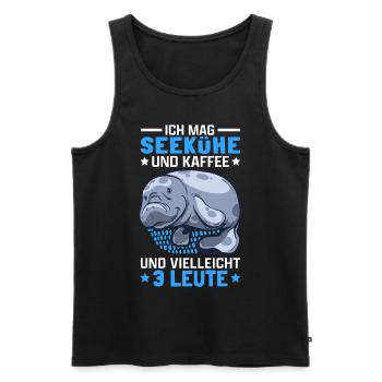 Seekühe und Kaffee Manati Meeressäuger Seekuh - Männer Premium Bio Tank Top - Schwarz - Vorne - AI Model Male 178 light (178cm)