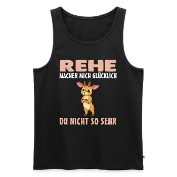 Rehe Wald Reh - Männer Premium Bio Tank Top - Schwarz - Vorne - Michal (187cm)
