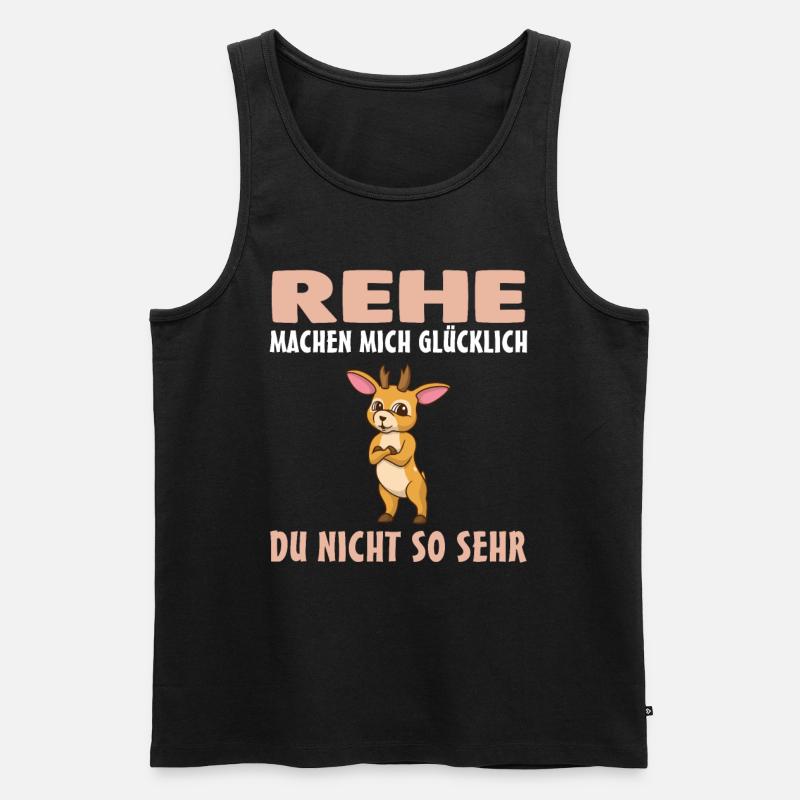 Rehe Wald Reh - Männer Premium Bio Tank Top - Schwarz