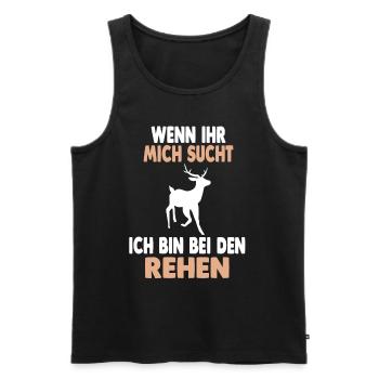 Wald Wildtier Reh - Männer Premium Bio Tank Top - Schwarz - Vorne - Michal (187cm)