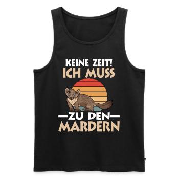 Marder - Männer Premium Bio Tank Top - Schwarz - Vorne - Michal (187cm)