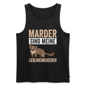 Marder - Männer Premium Bio Tank Top - Schwarz - Vorne - Michal (187cm)