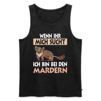 Marder - Männer Premium Bio Tank Top - Schwarz - Vorne - Michal (187cm)