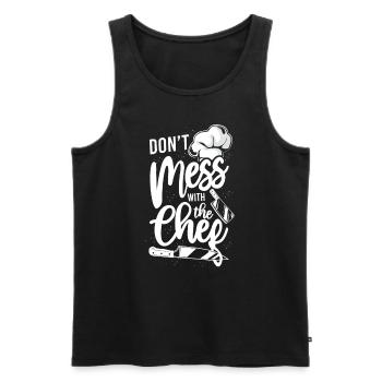 Cuisine Cuisine Chef de cuisine ne pas - Débardeur bio Premium Homme - noir - Devant - Michal (187cm)