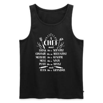 Cuisine Cuisine Chef Un Chef - Débardeur bio Premium Homme - noir - Devant - Michal (187cm)
