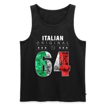 Italian Original 1964 58 Birthday Italy Flag - Men's Premium Organic Tank Top - black - Front - Michal (187cm)