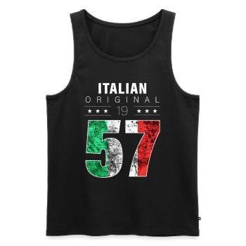 Italian Original 1957 65 birthday Italy flag - Men's Premium Organic Tank Top - black - Front - Michal (187cm)