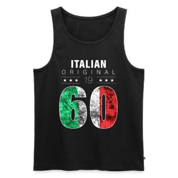 Italian Original 1960 62 Birthday Italy Flag - Men's Premium Organic Tank Top - black - Front - Michal (187cm)