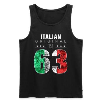 Italian Original 1963 59 birthday Italy flag - Men's Premium Organic Tank Top - black - Front - Michal (187cm)