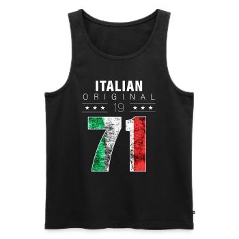 Italian Original 1971 51 Birthday Italy Flag - Men's Premium Organic Tank Top - black - Front - Michal (187cm)