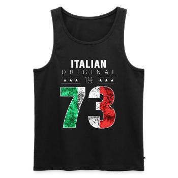 Italian Original 1973 49 Birthday Italy Flag - Men's Premium Organic Tank Top - black - Front - Michal (187cm)