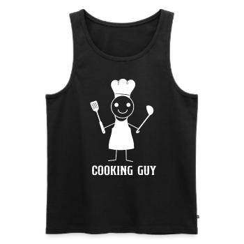 Cuisine Cuisine Cuisine Chef Cuisine Cuisine - Débardeur bio Premium Homme - noir - Devant - Michal (187cm)