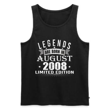 Legends are born in August 2008 - Men's Premium Organic Tank Top - black - Front - Michal (187cm)