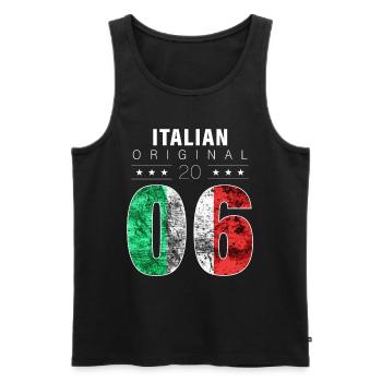 Italian Original 2006 16 Birthday Italy Flag - Men's Premium Organic Tank Top - black - Front - Michal (187cm)