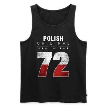 Original polonais 1972 50 Anniversaire Pologne Drapeau - Débardeur bio Premium Homme - noir - Devant - AI Model Male 178 light (178cm)