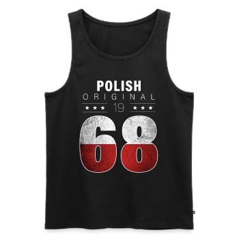 Polish Original 1968 54 Geburtstag Polen Flagge - Männer Premium Bio Tank Top - Schwarz - Vorne - Michal (187cm)