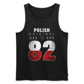 Polish Original 1982 40 Geburtstag Polen Flagge - Männer Premium Bio Tank Top - Schwarz - Vorne - Michal (187cm)