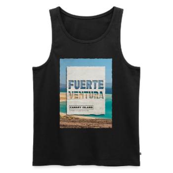 Fuerteventura Sommer Sonne Strand Meer Palmen - Männer Premium Bio Tank Top - Schwarz - Vorne - AI Model Male 178 light (178cm)