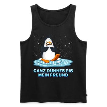 Ganz dünnes Eis mein Freund - Männer Premium Bio Tank Top - Schwarz - Vorne - AI Model Male 178 light (178cm)