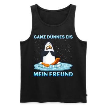 Ganz dünnes Eis mein Freund - Männer Premium Bio Tank Top - Schwarz - Vorne - AI Model Male 178 light (178cm)
