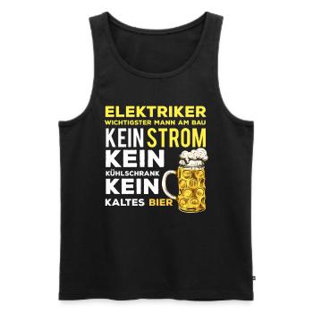 Elektroniker Elektronik Elektriker Elektronikerin - Männer Premium Bio Tank Top - Schwarz - Vorne - Michal (187cm)