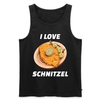 I Love Schnitzel Wiener Schnitzel - Men's Premium Organic Tank Top - black - Front - AI Model Male 178 light (178cm)