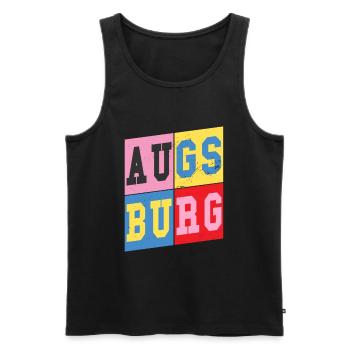 Augsburg Germany City Font Retro Home - Men's Premium Organic Tank Top - black - Front - Michal (187cm)