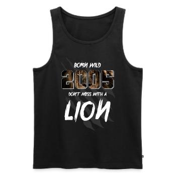 Born Wild 2005 Born 2005 17th birthday Lion - Men's Premium Organic Tank Top - black - Front - Michal (187cm)